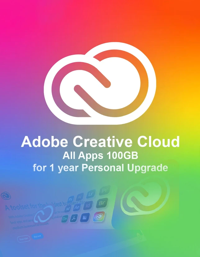 Adobe Creative Cloud All Apps 100GB for 1 year Personal Upgrade