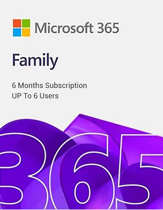 Microsoft Office 365 Family – 6 Months Subscription | Up to 6 Users