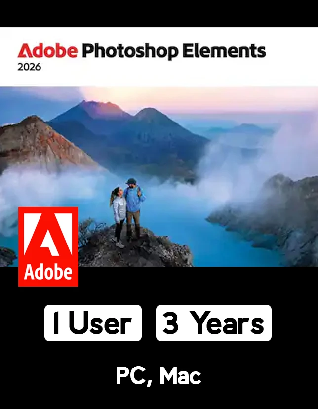 Photoshop Elements 2026 PC Mac 1 User 3 Years US Key