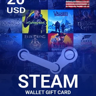 Steam Wallet Gift Card 20 USD Key - UNITED STATES